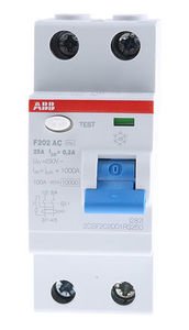 Фото ABB F202 AC-25/0,3 2CSF202001R3250 Выключатель дифференциального тока двухполюсный 25A 300мА (тип АС)