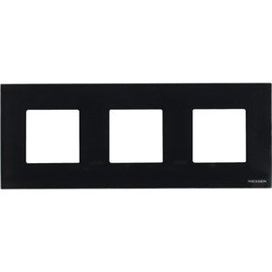Фото ABB Zenit 2CLA227300N3101 Рамка 3-постовая (2+2+2 модуля, стекло черное)
