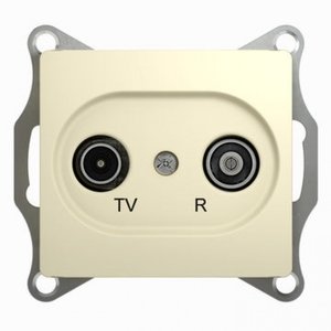 Фото Schneider Electric Glossa GSL000294 Розетка телевизионная (TV+Radio, под рамку, скрытая установка, бежевая)