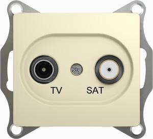 Фото Schneider Electric Glossa GSL000297 Розетка телевизионная (TV+SAT, под рамку, скрытая установка, бежевая)