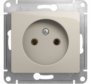 Фото Schneider Electric Glossa GSL000941 Розетка без заземляющего контакта (16 А, под рамку, скрытая установка, молоко)