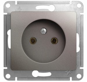 Фото Schneider Electric Glossa GSL001241 Розетка без заземляющего контакта (16 А, под рамку, скрытая установка, платина)