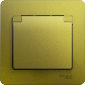 Фото Schneider Electric Glossa GSL001046 Розетка с заземляющим контактом (16 А, в сборе, скрытая установка, шторки, крышка, фисташковая)