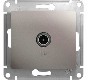 Фото Schneider Electric Glossa GSL001291 Розетка телевизионная (TV, под рамку, скрытая установка, платина)