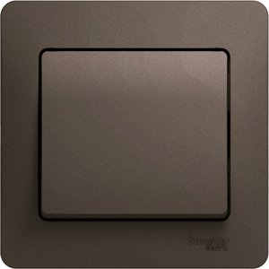 Фото Schneider Electric Glossa GSL000812 Выключатель одноклавишный (10 А, в сборе, скрытая установка, шоколад)