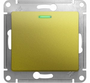 Фото Schneider Electric Glossa GSL001063 Переключатель одноклавишный с подсветкой (10 А, под рамку, скрытая установка, фисташковый)