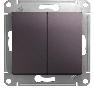 Фото Schneider Electric Glossa GSL001465 Переключатель двухклавишный (10 А, под рамку, скрытая установка, сиреневый туман)