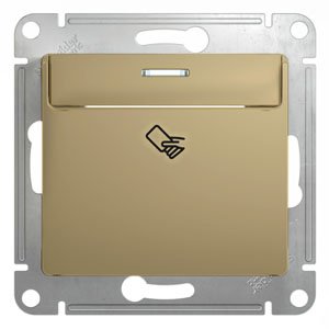 Фото Schneider Electric Glossa GSL000469 Выключатель для ключ-карты с подсветкой (10 А, под рамку, скрытая установка, титан)