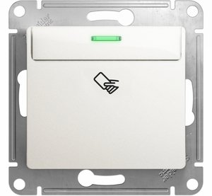 Фото Schneider Electric Glossa GSL000669 Выключатель для ключ-карты с подсветкой (10 А, под рамку, скрытая установка, перламутр)