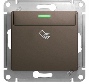 Фото Schneider Electric Glossa GSL000869 Выключатель для ключ-карты с подсветкой (10 А, под рамку, скрытая установка, шоколад)