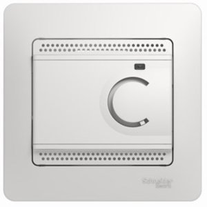 Фото Schneider Electric Glossa GSL000138 Термостат электронный для теплых полов +5…+50°С (10 А, 220 В, в сборе, скрытая установка, белый)
