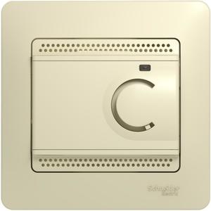 Фото Schneider Electric Glossa GSL000238 Термостат электронный для теплых полов +5…+50°С (10 А, 220 В, в сборе, скрытая установка, бежевый)
