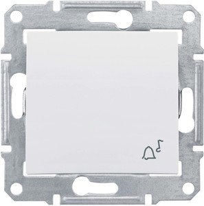 Фото Schneider Electric Sedna SDN0800321 Кнопка для звонка (10 А, IP44, под рамку, скрытая установка, белый)