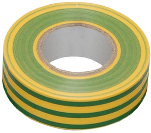 Фото IEK UIZ-20-10-K52 Изолента ПВХ 19мм х 20м (желто-зеленая, 0.18 мм)