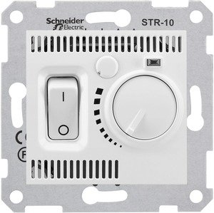 Фото Schneider Electric Sedna SDN6000121 Терморегулятор для электронагревательных приборов +5…+30°С (10 А, 220 В, под рамку, скрытая установка, белый)