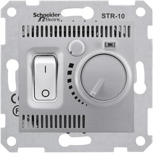 Фото Schneider Electric Sedna SDN6000160 Термостат для электронагревательных приборов +5…+30°С (10 А, 220 В, под рамку, скрытая установка, алюминий)