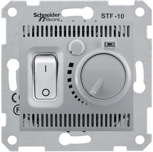 Фото Schneider Electric Sedna SDN6000360 Термостат для теплых полов +5…+50°С (10 А, 220 В, под рамку, скрытая установка, алюминий)