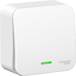 Фото Schneider Electric Blanca BLNVA101101 Выключатель одноклавишный с подсветкой (10 А, в сборе, открытая установка, белый)