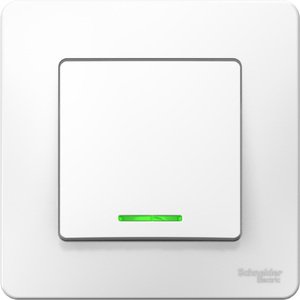 Фото Schneider Electric Blanca BLNVS006111 Выключатель одноклавишный (6 А, в сборе, подсветка, скрытая установка, белый)