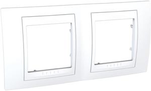 Фото Schneider Electric Unica Хамелеон MGU6.004.18 Рамка 2-постовая (горизонтальная, белая)