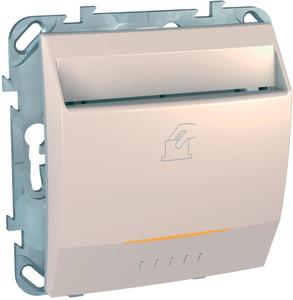 Фото Schneider Electric Unica MGU5.283.25ZD Выключатель для ключ-карты (10 А, подсветка, под рамку, скрытая установка, бежевый)