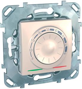 Фото Schneider Electric Unica MGU5.503.25ZD Термостат для теплых полов +5…+45°С (10 А, 230 В, выносной термодатчик, под рамку, скрытая установка, бежевый)
