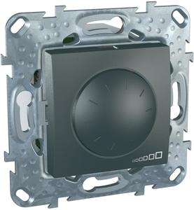 Фото Schneider Electric Unica Top MGU5.512.12ZD Светорегулятор поворотный (1000 Вт, R+L, под рамку, скрытая установка, графит)