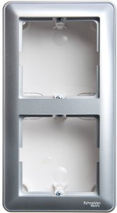 Фото Schneider Electric W59 KP-252-58 Коробка для наружного монтажа с рамкой (2-постовая, открытой установки, матовый хром)