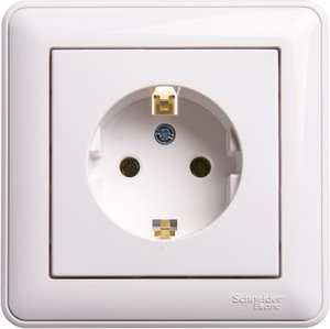 Фото Schneider Electric W59 RS16-154-18 Розетка с заземляющим контактом (16 А, в сборе, скрытая установка, белая)