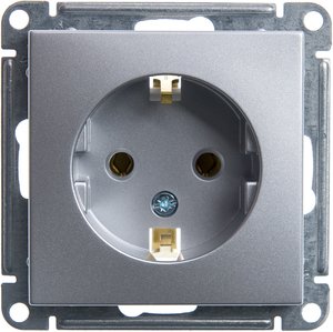 Фото Schneider Electric W59 RS16-154-5-86 Розетка с заземляющим контактом (16 А, под рамку, скрытая установка, матовый хром)