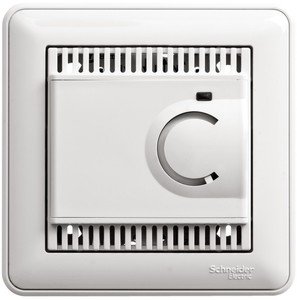 Фото Schneider Electric W59 TES-151-18 Термостат электронный для теплых полов +5…+50°С (10 А, 220 В, в сборе, скрытая установка, белый)