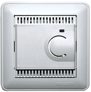 Фото Schneider Electric W59 TES-151-58 Термостат электронный для теплых полов +5…+50°С (10 А, 220 В, в сборе, скрытая установка, матовый хром)