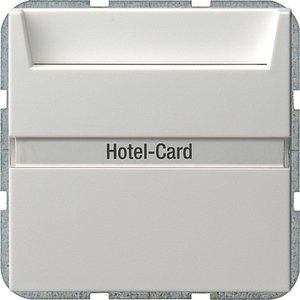 Фото Gira System55 014003 Выключатель для ключ-карты (10 А, индикация, под рамку, скрытая установка, белый глянцевый)