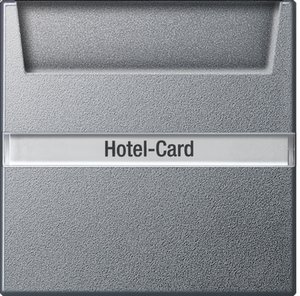 Фото Gira System55 0140600 Выключатель для ключ-карты (10 А, индикация, под рамку, скрытая установка, сталь)