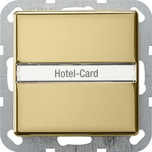 Фото Gira System55 0140604 Выключатель для ключ-карты (10 А, индикация, под рамку, скрытая установка, латунь)
