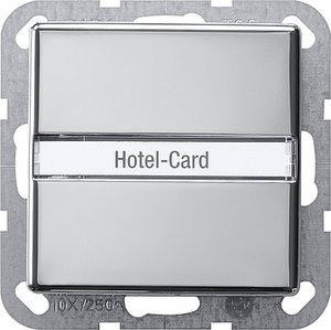 Фото Gira System55 0140605 Выключатель для ключ-карты (10 А, индикация, под рамку, скрытая установка, хром)