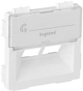 Фото Legrand Valena Life 755380 Крышка розетки телефонной/компьютерной (RJ11/RJ45, надпись, белая)