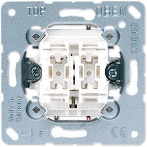 Фото Jung 509VU Выключатель двухкнопочный для жалюзи (10 А, с фиксацией, механизм, с/у)