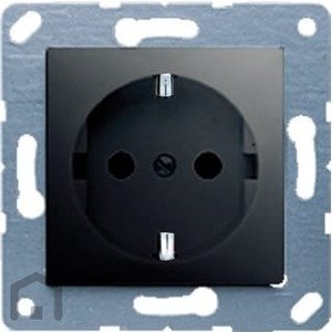 Фото Jung CD500 CD120SW Розетка с заземляющим контактом (16 А, под рамку, безвинт. зажим, скрытая установка, черная)