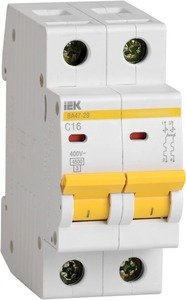 Фото IEK ВА47-29 MVA20-2-003-B Автоматический выключатель двухполюсный 3А (4.5 кА, B)