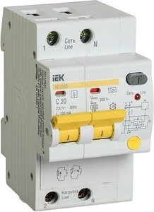 Фото IEK АД-12 MAD123-2-020-C-100 Автоматический выключатель дифференциального тока двухполюсный 20А (тип A,