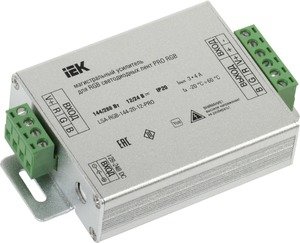 Фото IEK LSA-RGB-144-20-12-PRO Магистральный усилитель PRO RGB 3 канала 12В, 4А, 144Вт