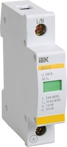 Фото IEK MOP20-1-B Огр-ль имп перенапр ОПС1-B 1Р In=30kA Un=400B Im=60kA ИЭК