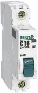 Фото DEKraft ВА-101 11005DEK Автоматический выключатель однополюсный 10А (4.5 кА, B)