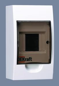 Фото DEKraft 31008DEK Корпус пласт. навесной 4 модуля, IP41, ЩРН-П-4 DEKra