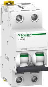 Фото Schneider Electric iC60LMA A9F90210 Автоматический выключатель двухполюсный 10А (15 кА, MA)
