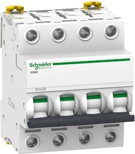 Фото Schneider Electric Acti 9 A9F74402 Автоматический выключатель четырехполюсный 2А (6 кА, C)