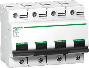 Фото Schneider Electric Acti 9 A9N18374 Автоматический выключатель четырехполюсный 100А (10 кА, C)