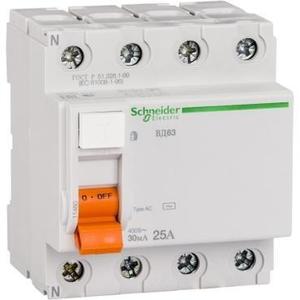 Фото Schneider Electric Домовой 11460 Выключатель дифференциального тока четырехполюсный 25А 30мА (тип AC)