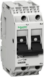 Фото Schneider Electric TeSys GB2DB07 Автоматический выключатель двухполюсный 2А (1.5 кА)